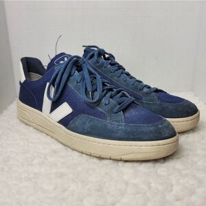 VEJA V-12 B-Mesh Sneaker Mens' Size 12.5 Navy Blue White Breathable Shoes